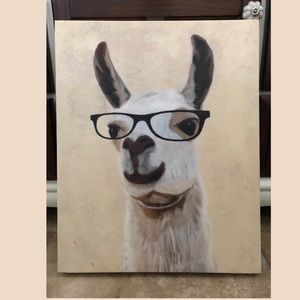 Llama with Glasses Wall Art